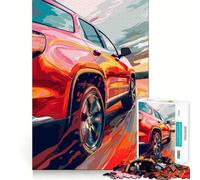 Rompecabezas de 1000 Piezas para Adolescentes: SUV Rojo en Movimiento, Mejora de la Memoria, Escape Tranquilo, patrón de ensamblaje, cálida Sorpresa (38x26cm)