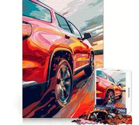 Rompecabezas de 1000 Piezas para Adolescentes: SUV Rojo en Movimiento, Mejora de la Memoria, Escape Tranquilo, patrón de ensamblaje, cálida Sorpresa (38x26cm)