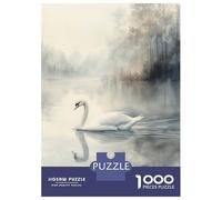 Rompecabezas De 1000 Piezas para Adolescentes Swan in Misty Lake Rompecabezas para Adultos Juguetes Antiestrés Análisis Y Lógica Cumpleaños Y Navidad 52x38cm/1000pcs