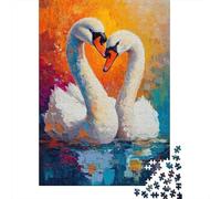 Rompecabezas De 1000 Piezas para Adolescentes Swan Love Painting Artwork-2 Rompecabezas para Adultos Juguetes DIY Alivio del Estrés Oferta como Regalos para Toda La Familia 70x50cm/1000pcs
