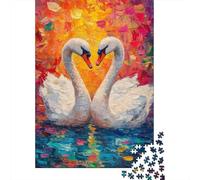 Rompecabezas De 1000 Piezas para Adolescentes Swan Love Painting Artwork-3 Rompecabezas para Adultos Juegos Relajantes Ensamblaje De Patrones Regalos De Cumpleaños Y Únicos 38x26cm/1000pcs