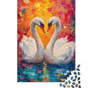 Rompecabezas De 1000 Piezas para Adolescentes Swan Love Painting Artwork-3 Rompecabezas para Adultos Juguetes Antiestrés Mejora La Memoria Gran Regalo para Jugar 70x50cm/1000pcs