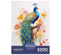 Rompecabezas De 1000 Piezas para Adolescentes Sweet Peacock Watercolor Rompecabezas para Adultos Juego Familiar Desafío Difícil Interacción Entre Padres E Hijos 38x26cm/1000pcs