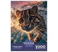 Rompecabezas De 1000 Piezas para Adolescentes Swimming Cat with Fish Rompecabezas para Adultos Juego De Ingenio Análisis Y Lógica Actividades Divertidas En Casa, 70x50cm/1000pcs
