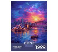 Rompecabezas De 1000 Piezas Para Adolescentes Sydney Opera House And Harbour Bridge at Sunset Rompecabezas Para Adultos Juegos Relajantes Corte De Precisión Regalos Y Cumpleaños Únicos 52x38cm/1000pcs
