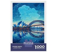 Rompecabezas De 1000 Piezas para Adolescentes Sydney Opera House and Harbour Bridge Rompecabezas para Adultos Juegos De Relajación Regalos De Cumpleaños para Amigos Y Familiares 52x38cm/1000pcs