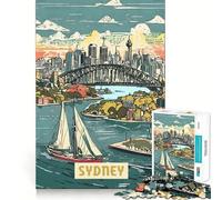 Rompecabezas de 1000 Piezas para Adolescentes Sydney Sharp Cut Craft Cognitive Fun Play Idle Time Game Christmas Home Art (38x26cm)