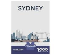 Rompecabezas De 1000 Piezas para Adolescentes Sydney Skyline Illustration Rompecabezas para Adultos Juego Familiar Análisis Y Lógica Actividades Divertidas En Casa 38x26cm/1000pcs