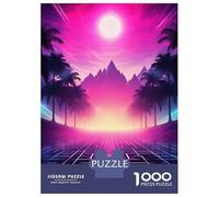 Rompecabezas De 1000 Piezas para Adolescentes Synthwave Sunset Whispers Rompecabezas para Adolescentes Juego De Ingenio Una Obra De Arte Diversión En Casa Actividades, 52x38cm/1000pcs