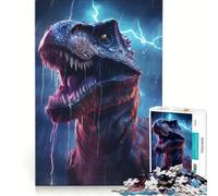 Rompecabezas de 1000 Piezas para Adolescentes: T-Rex relámpago épico, Juegos relajantes, desafiantes para completar, Que mejoran el Amor Entre Parejas 50x75cm