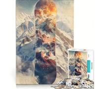 Rompecabezas de 1000 Piezas para Adolescentes: Tabla de Snowboard Majestuosa Alpina, Juego práctico, desafío difícil, colección de Artistas, Bellas Artes 38x26cm