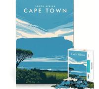 Rompecabezas de 1000 Piezas para Adolescentes Table Mountain, Ciudad del Cabo, Arte de Corte preciso, Juego cognitivo, Regalo para Momentos de Juego tranquilos, decoración navideña (38x26cm)