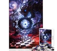 Rompecabezas de 1000 Piezas para Adolescentes Tablero de ajedrez del Destino Rompecabezas de 1000 Piezas para Relajarse Un Gran Regalo para los Amantes de los Juegos desafiantes (38x26cm)