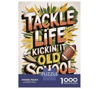 Rompecabezas De 1000 Piezas para Adolescentes Tackle Life Old School Football Rompecabezas para Adultos Juego Práctico Difícil Regalos De Cumpleaños Y Únicos 52x38cm/1000pcs