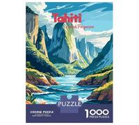 Rompecabezas De 1000 Piezas para Adolescentes Tahiti French Polynesia Landscape Art Rompecabezas para Adultos Juegos Familiares Difícil Regalo De Cumpleaños, Regalos, 52x38cm/1000pcs