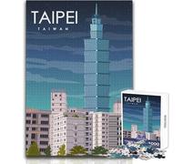 Rompecabezas de 1000 Piezas para Adolescentes, Taipei, Taiwán, Arte de Viaje, Rompecabezas, Juegos Familiares, Carrera de Velocidad Manual, Juguete Educativo, tamaño 38x26cm