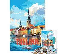 Rompecabezas de 1000 Piezas para Adolescentes Tallin Estonia Ayuda a ejercitar el Cerebro Desafío difícil Juegos relajantes para Mayores de 14 años (50x75cm)