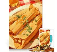 Rompecabezas de 1000 Piezas para Adolescentes Tamales con Salsa y Cilantro Diseño artístico de Corte preciso Regalo para desarrollar la Capacidad cognitiva Ideal para Momentos de Juego tranquilos y