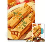 Rompecabezas de 1000 Piezas para Adolescentes Tamales con Salsa y Cilantro Juego de Ajuste preciso Desarrolla la Mente y la Habilidad Diversión Tiempo Libre Navidad Arte para el hogar (38x26cm)