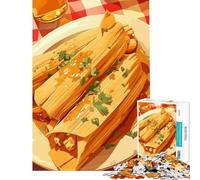 Rompecabezas de 1000 Piezas para Adolescentes Tamales con Salsa y Cilantro Juguete Educativo para Aprender y Mejorar la Memoria Regalo de cumpleaños (Tamaño 38x26cm)