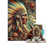 Rompecabezas de 1000 Piezas para Adolescentes Tapiz de sabiduría nativa Juego práctico Juguetes adictivos para Cultivar la Paciencia Regalos de cumpleaños Una Obra de Arte (tamaño 38x26cm)