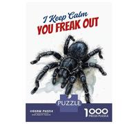 Rompecabezas De 1000 Piezas para Adolescentes Tarantula Watercolor Art I Keep Calm, You Freak out Tarantula Rompecabezas para Adultos Juego Familiar Decoración del Hogar Cumpleaños