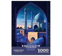 Rompecabezas De 1000 Piezas Para Adolescentes Tashkent, Uzbekistan Cityscape Illustration Rompecabezas Para Adultos Juegos Relajantes Montaje De Patrones Regalos Para Amigos Y Familiares 70x50cm/1000p