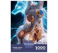 Rompecabezas De 1000 Piezas para Adolescentes Tattooed Wolf Girl Spirit Rompecabezas para Adultos Juegos Familiares Corte De Precisión Regalos Y Cumpleaños Únicos 38x26cm/1000pcs