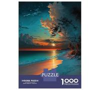 Rompecabezas De 1000 Piezas para Adolescentes Teal Sunset Beach Rompecabezas para Adultos Juegos De Relajación Corte De Precisión Regalos para Reducir El Estrés 70x50cm/1000pcs