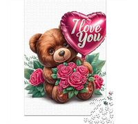 Rompecabezas De 1000 Piezas para Adolescentes Teddy Bear Valentine's Gift Rompecabezas para Adultos Juegos Familiares Regalos para Mujeres Cumpleaños 70x50cm/1000pcs
