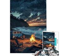 Rompecabezas de 1000 Piezas para Adolescentes Temas de Playa y Noches de fogata Difícil y desafiante Decoración para el hogar Juguetes antiestrés Apto para Mayores de 14 años 50x75cm