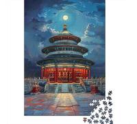 Rompecabezas De 1000 Piezas para Adolescentes Temple of Heaven Night Scene Rompecabezas para Adultos Juego De Ingenio Decoración Cumpleaños 52x38cm/1000pcs