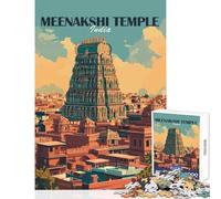 Rompecabezas de 1000 Piezas para Adolescentes Templo de Meenakshi India Juguetes de Bricolaje Grandes Regalos y Juguetes Juego Educativo interacción Entre Padres e Hijos tamaño 38x52cm