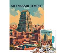 Rompecabezas de 1000 Piezas para Adolescentes Templo Meenakshi India Diversión en casa Actividades Carrera de Velocidad Manual Juego práctico para Mayores de 14 años (50x75cm)