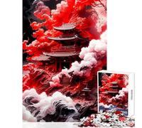 Rompecabezas de 1000 Piezas para Adolescentes Templo Rojo decoración del hogar Juguetes Regalos de cumpleaños Juegos relajantes desafío Educativo (tamaño 38x52cm)