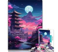 Rompecabezas de 1000 Piezas para Adolescentes templos japoneses para Adultos y Adolescentes Juegos educativos decoración del hogar colección de Artistas Bellas Artes (26x38cm)