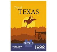 Rompecabezas De 1000 Piezas para Adolescentes Texas Travel Vintage Rompecabezas para Adultos Juegos De Relajación Análisis Y Lógica Cumpleaños 70x50cm/1000pcs