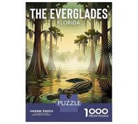 Rompecabezas De 1000 Piezas para Adolescentes The Everglades Florida Alligator Rompecabezas para Adolescentes Juegos Relajantes Decoración Juego Desafiante Regalos 38x26cm/1000pcs