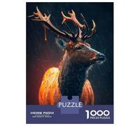 Rompecabezas De 1000 Piezas para Adolescentes The Glowing Deer Rompecabezas para Adultos Juego De Ingenio Decoración 52x38cm/1000pcs