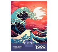 Rompecabezas De 1000 Piezas para Adolescentes The Great Wave Retro Rompecabezas para Adolescentes Juegos Relajantes Decoración del Hogar Actividades Divertidas En Casa 52x38cm/1000pcs