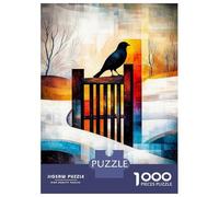 Rompecabezas De 1000 Piezas Para Adolescentes The Magpie - Monet Inspired - Geometric Winter Scene - Abstract Impressionist Landscape Rompecabezas Para Adultos Juguetes Antiestrés Decoración Del Hogar