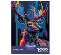 Rompecabezas De 1000 Piezas para Adolescentes The Majestic Deer Rompecabezas para Adolescentes Juego De Ingenio Mejora La Memoria Diversión En Casa Actividades, 38x26cm/1000pcs