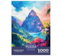 Rompecabezas De 1000 Piezas para Adolescentes The Pitons Soufriere Art Rompecabezas para Adultos Juegos Relajantes Desafío Difícil Diversión En Casa Actividades, 38x26cm/1000pcs