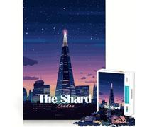 Rompecabezas de 1000 Piezas para Adolescentes The Shard London Pixel Art Juego de Bordes limpios Juego de ingenio Juguete Interactivo Juego de Entretenimiento decoración navideña Regalo (50x75cm)