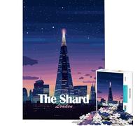 Rompecabezas de 1000 Piezas para Adolescentes The Shard London Pixel Art Juego desafiante Juguete para ejercitar la Mente antiestrés Regalo de cumpleaños tamaño 38x26cm
