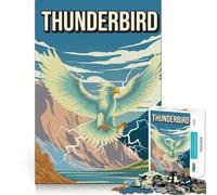 Rompecabezas de 1000 Piezas para Adolescentes Thunderbird Cryptid Cryptozoology Poster Sharp Cut Craft Ecognitive Fun Play Idle Time Game Christmas Home Art (38x52cm)