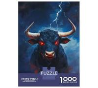 Rompecabezas De 1000 Piezas para Adolescentes Thunderous Bull Rompecabezas para Adolescentes Juego De Ingenio Mejora La Memoria Diversión En Casa Actividades, 70x50cm/1000pcs