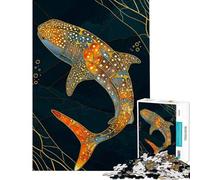 Rompecabezas de 1000 Piezas para Adolescentes Tiburón Ballena Arte Kintsugi Actividades Divertidas en casa decoración Juegos relajantes para Mayores de 14 años 50x75cm