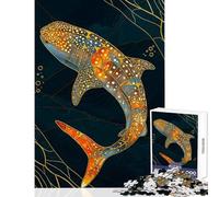 Rompecabezas de 1000 Piezas para Adolescentes tiburón Ballena Arte Kintsugi decoración del hogar Juguetes Regalo de cumpleaños Juegos relajantes Actividades Divertidas en casa tamaño 50x75cm