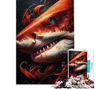 Rompecabezas de 1000 Piezas para Adolescentes Tiburón mi Amigo Divertido Juegos Familiares decoración del hogar interacción Entre Padres e Hijos (tamaño 50x75cm)
